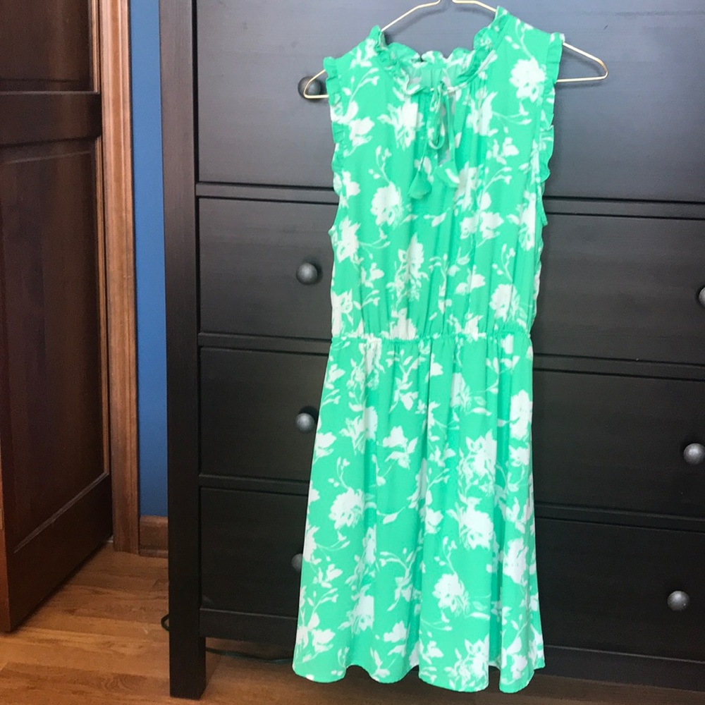 Kelly Green Floral Dress